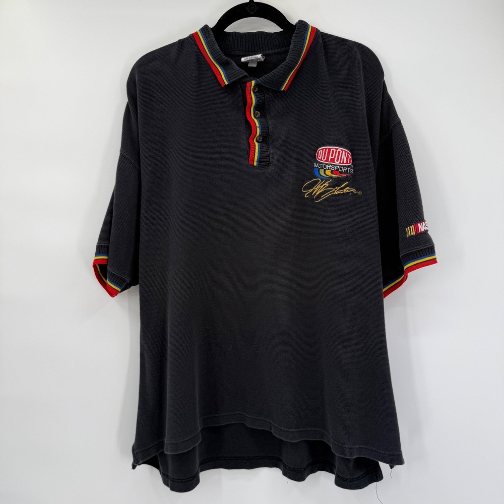 Winners Circle Mens Size XL Racing Nascar Polo Shirt Short Sleeve Y2K Black